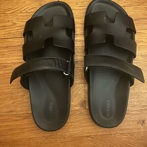 Hermes Women's Black Slide Sandals